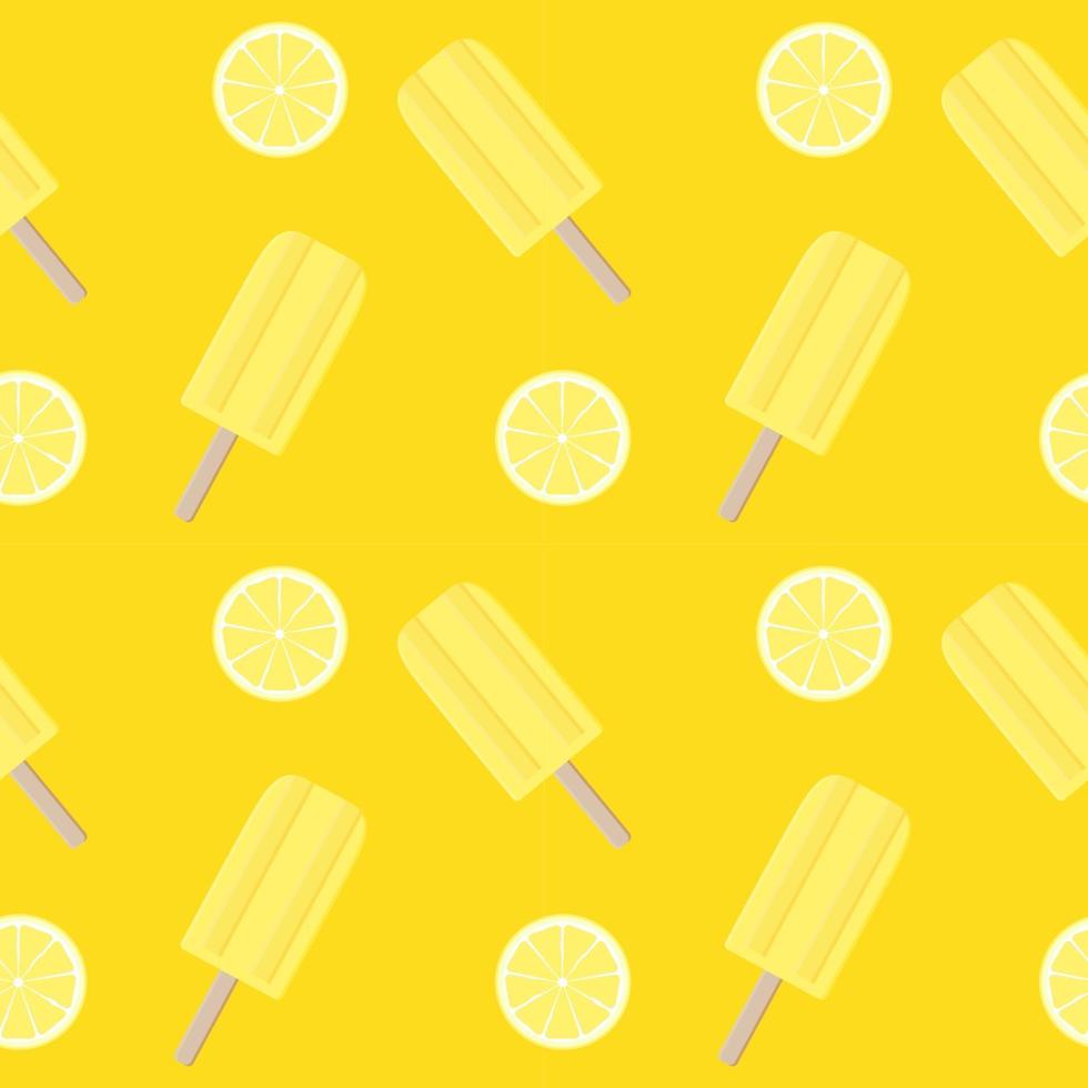 Abstract Summer Seamless Pattern Background with Ice Cream and Lemon. Vector Illustration