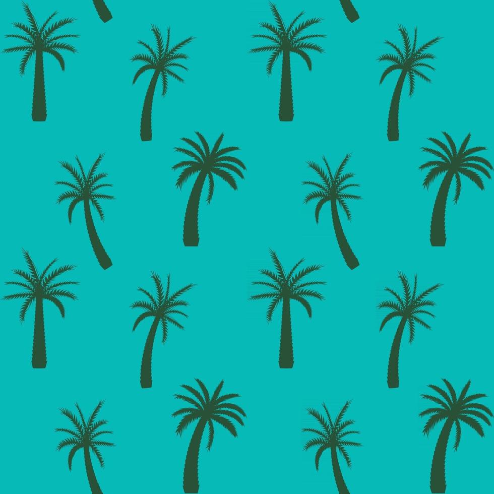 Beautifil Palm Tree Leaf  Silhouette Seamless Pattern Background Vector Illustration