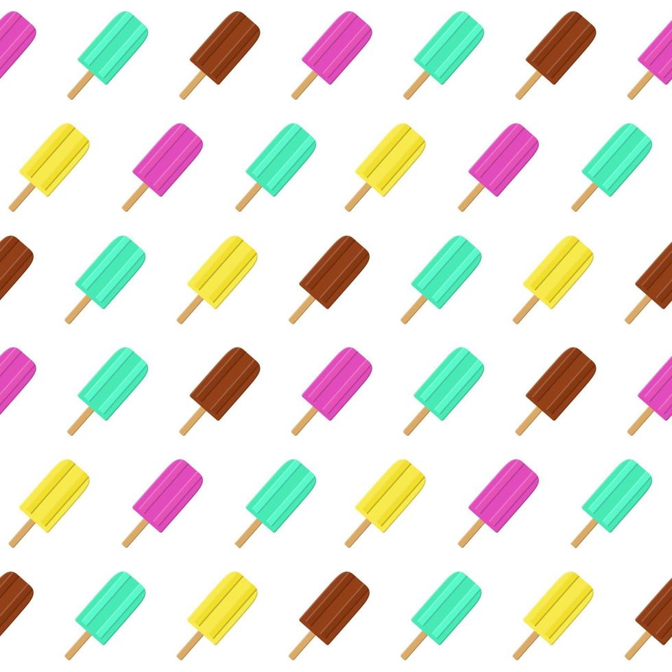 Abstract Summer Seamless Pattern Background with Ice Cream. Vector Illustration