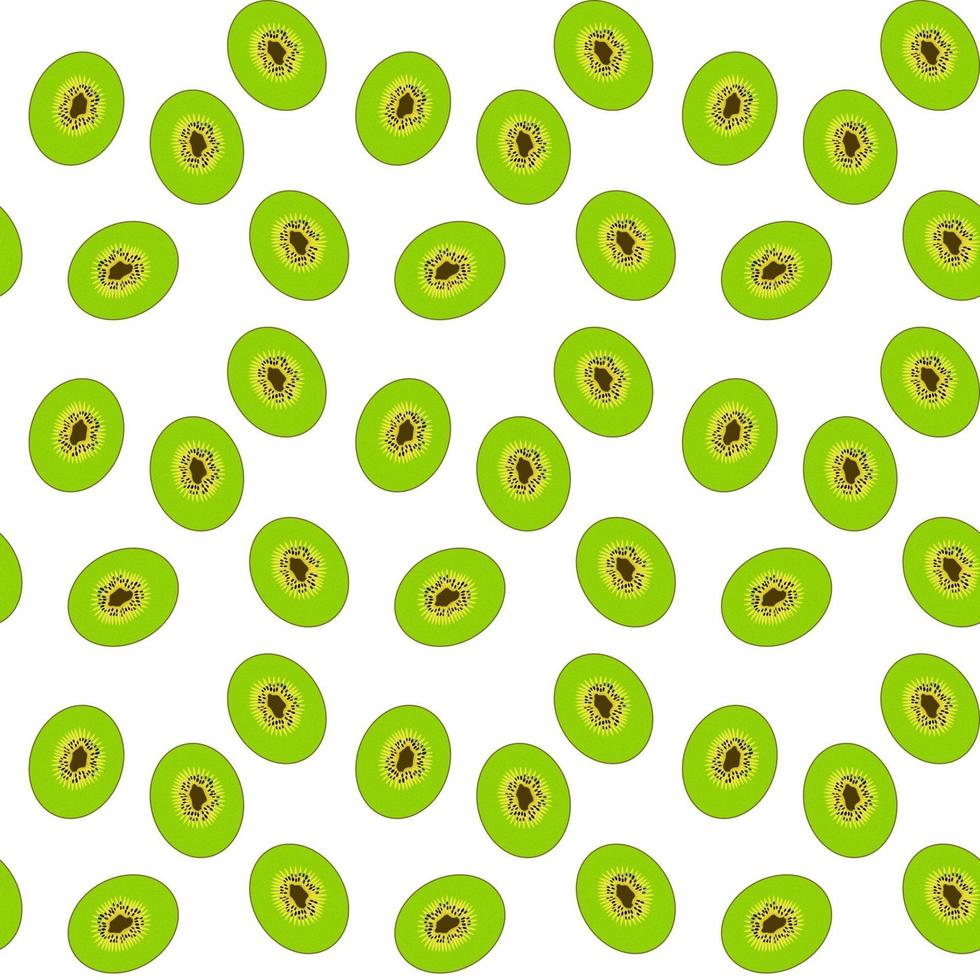 Cut of the Sweet, ripe, tasty and fragrant Kiwi. Seamless pattern. Vector Illustration