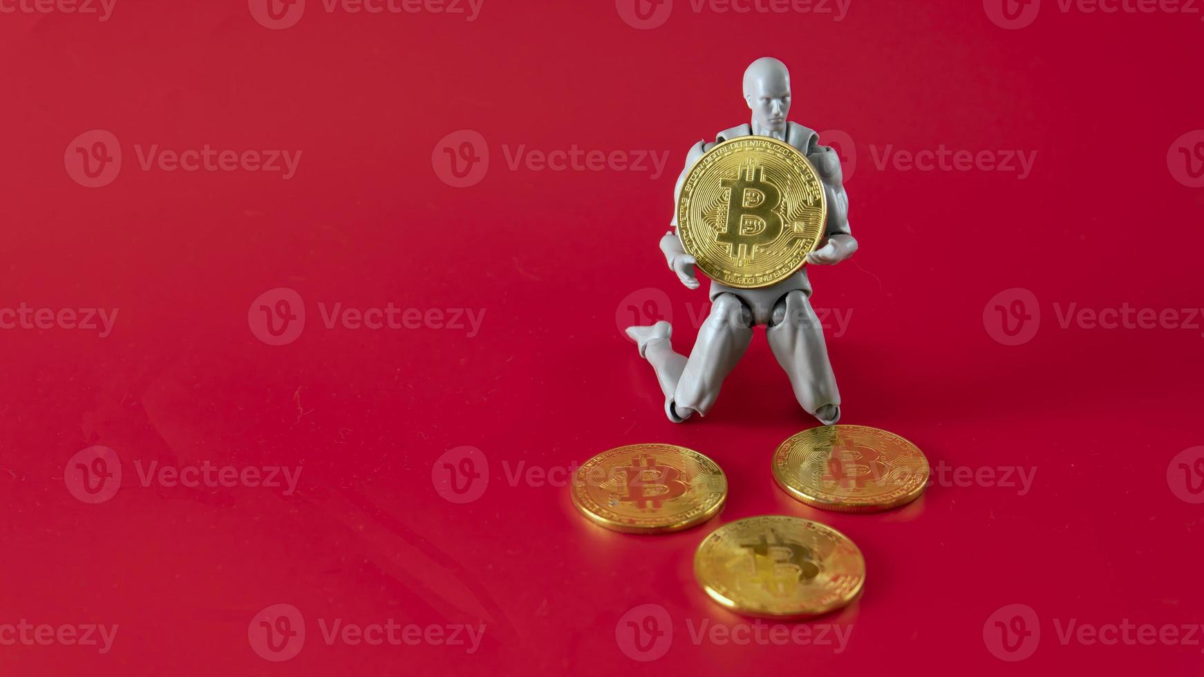 criptomoneda bitcoin. moneda digital del futuro foto