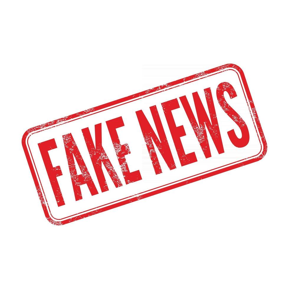 Fake News, Red rubber stamp isolated on white background. vector