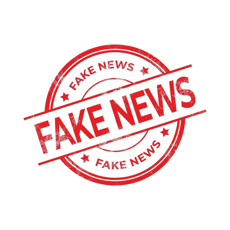 Fake News, Red rubber stamp isolated on white background. vector