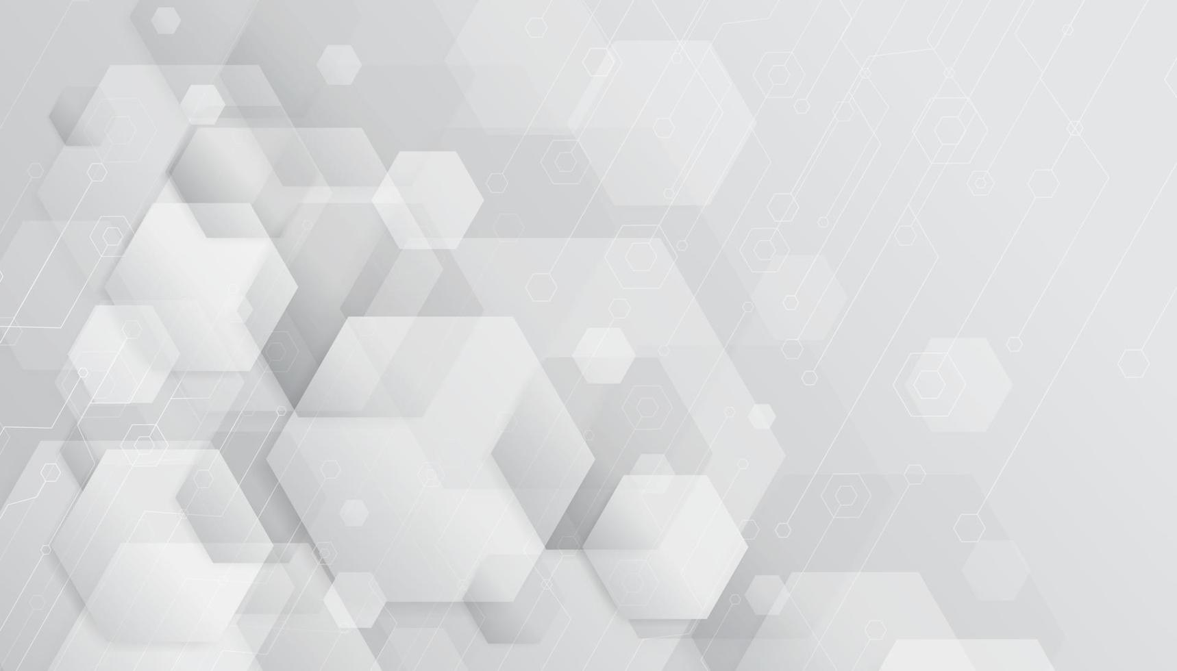 Abstract geometric white and grey hexagonal design background. vector