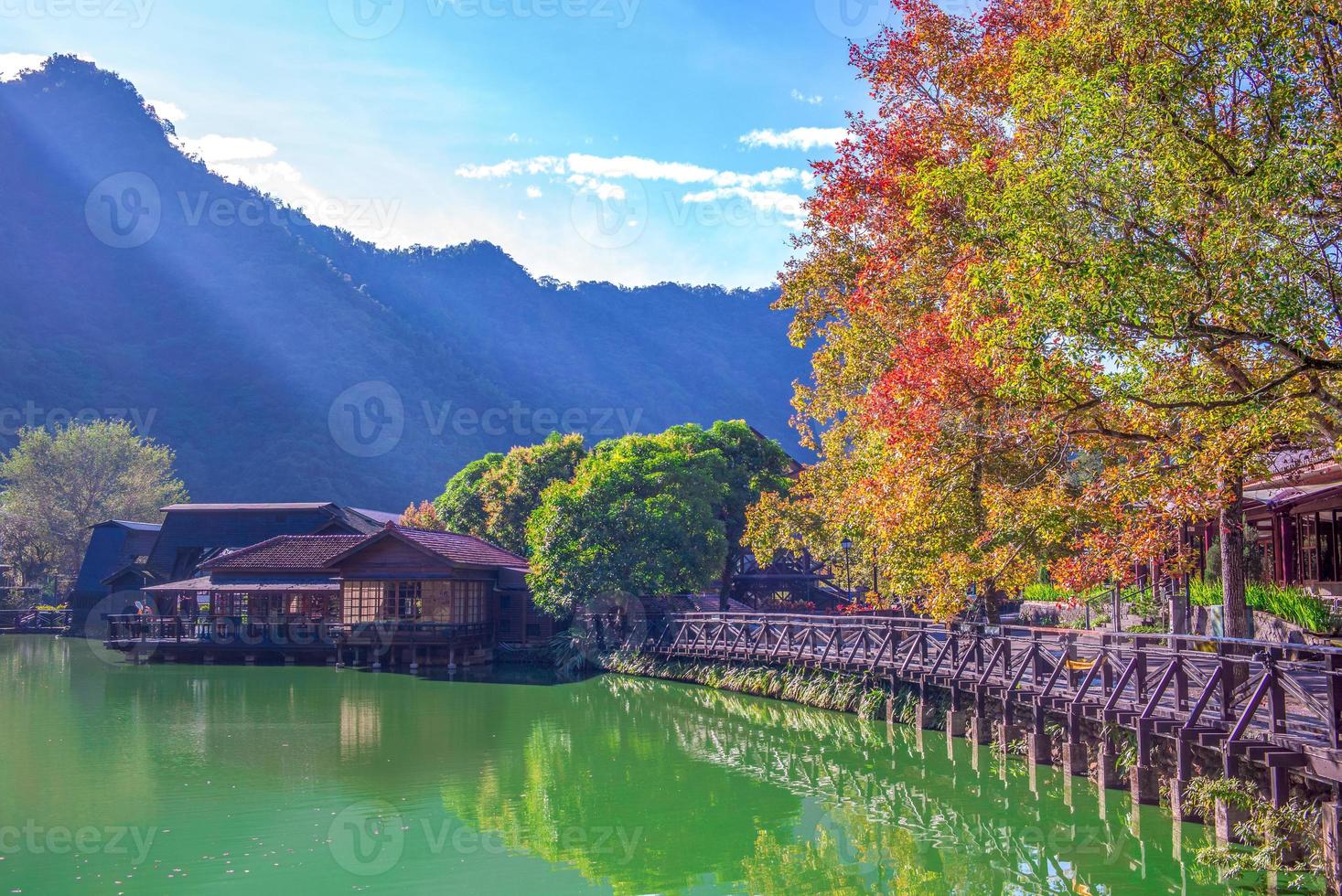 estanque de madera de checheng, nantou, taiwán foto