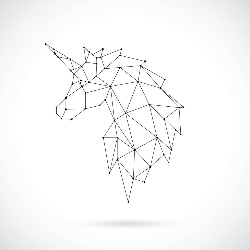 Geometric Unicorn silhouette vector