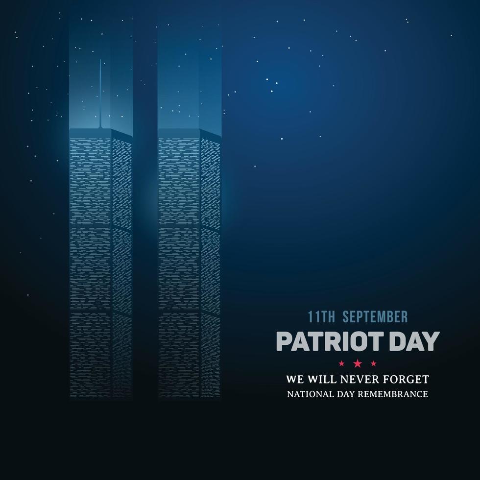 día de la conmemoración del World Trade Center. vector