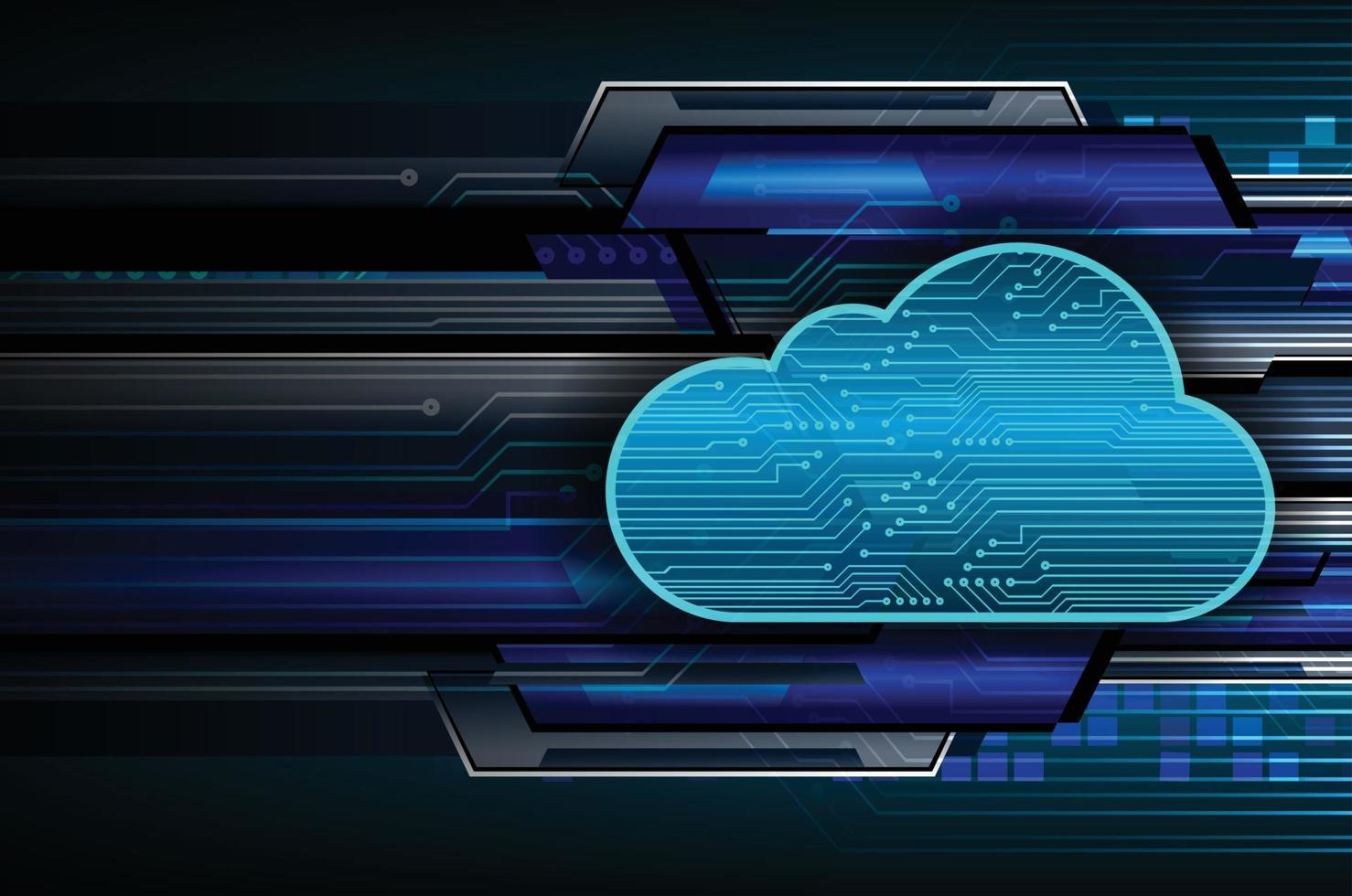 Fondo de concepto de tecnología futura de circuito cibernético de computación en la nube vector