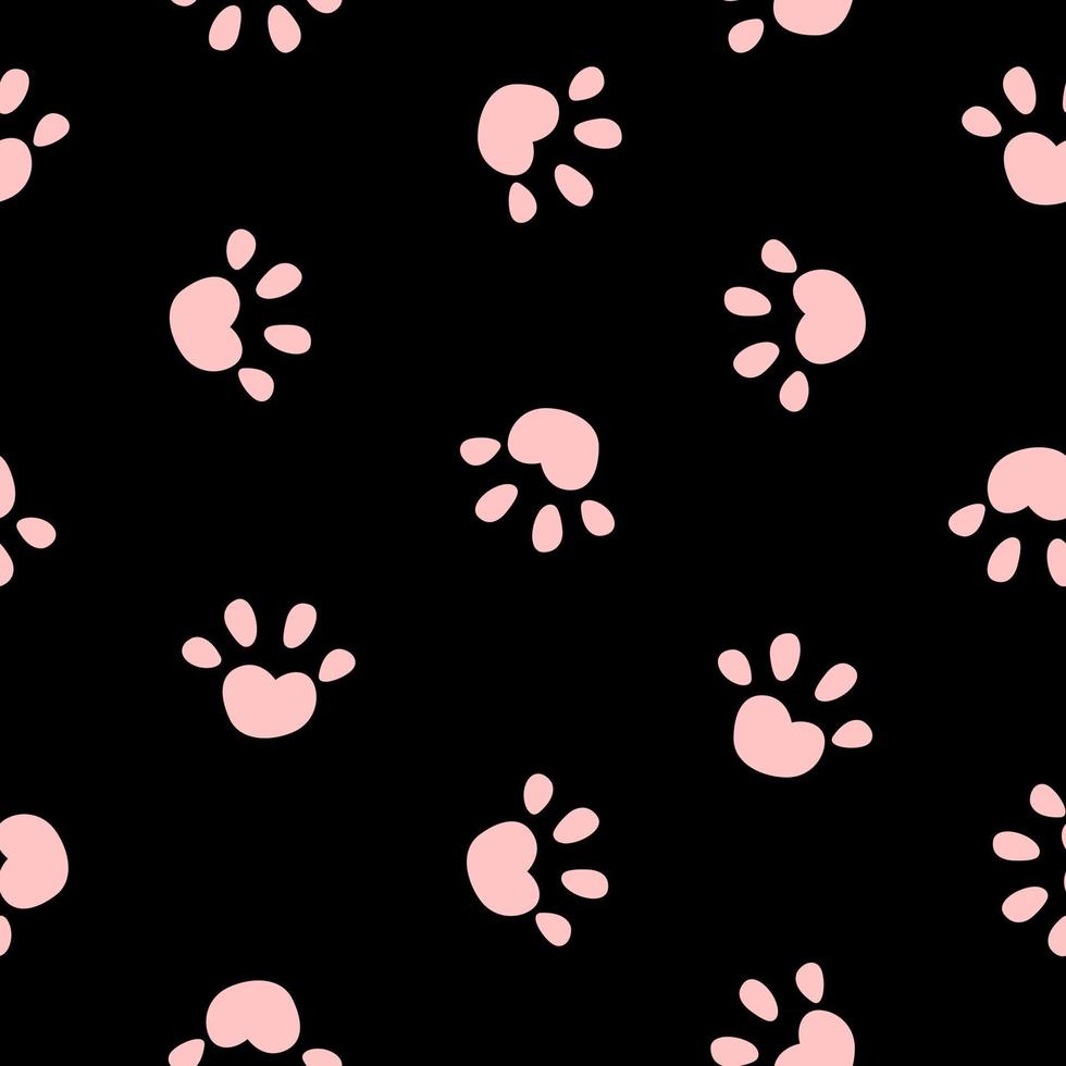 Animal Paw Seamless Pattern Simple Background. Vector Illustration