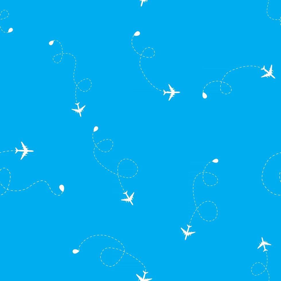 Airplane dotted flight seamless pattern background. Vector Illustration EPS10