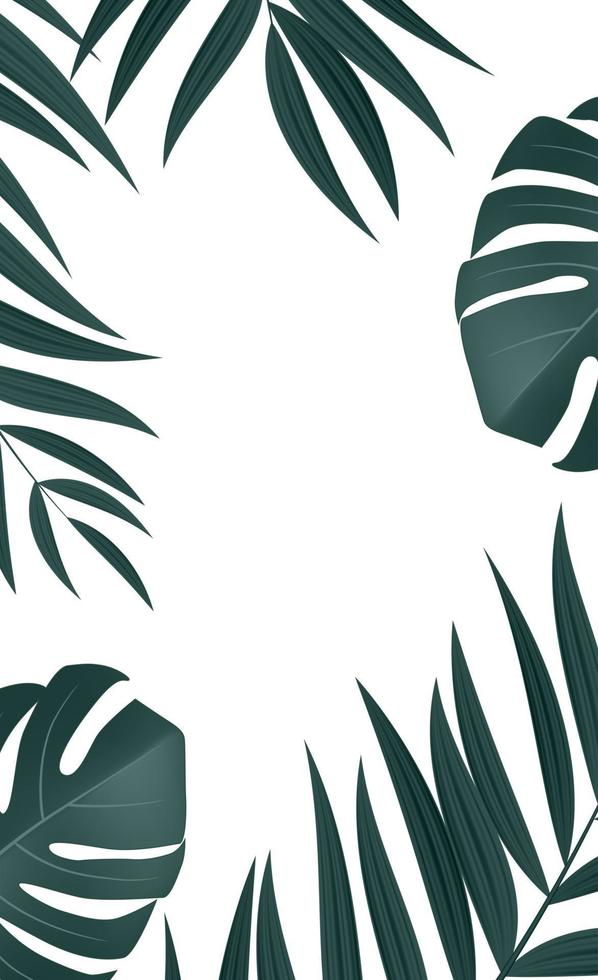 Fondo tropical de hoja de palma verde realista natural. ilustración vectorial eps10 vector