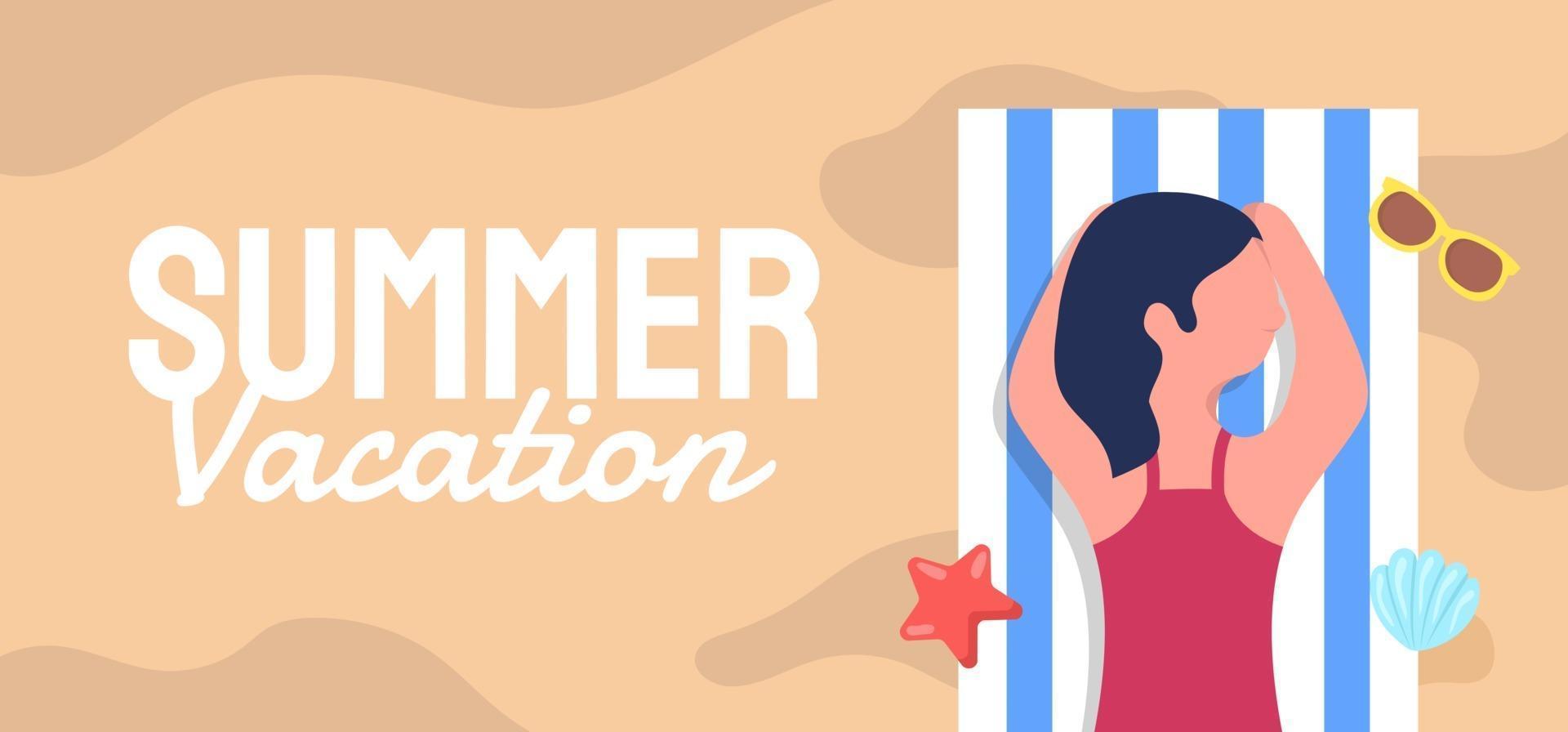 Summer banner template vector illustration for social media