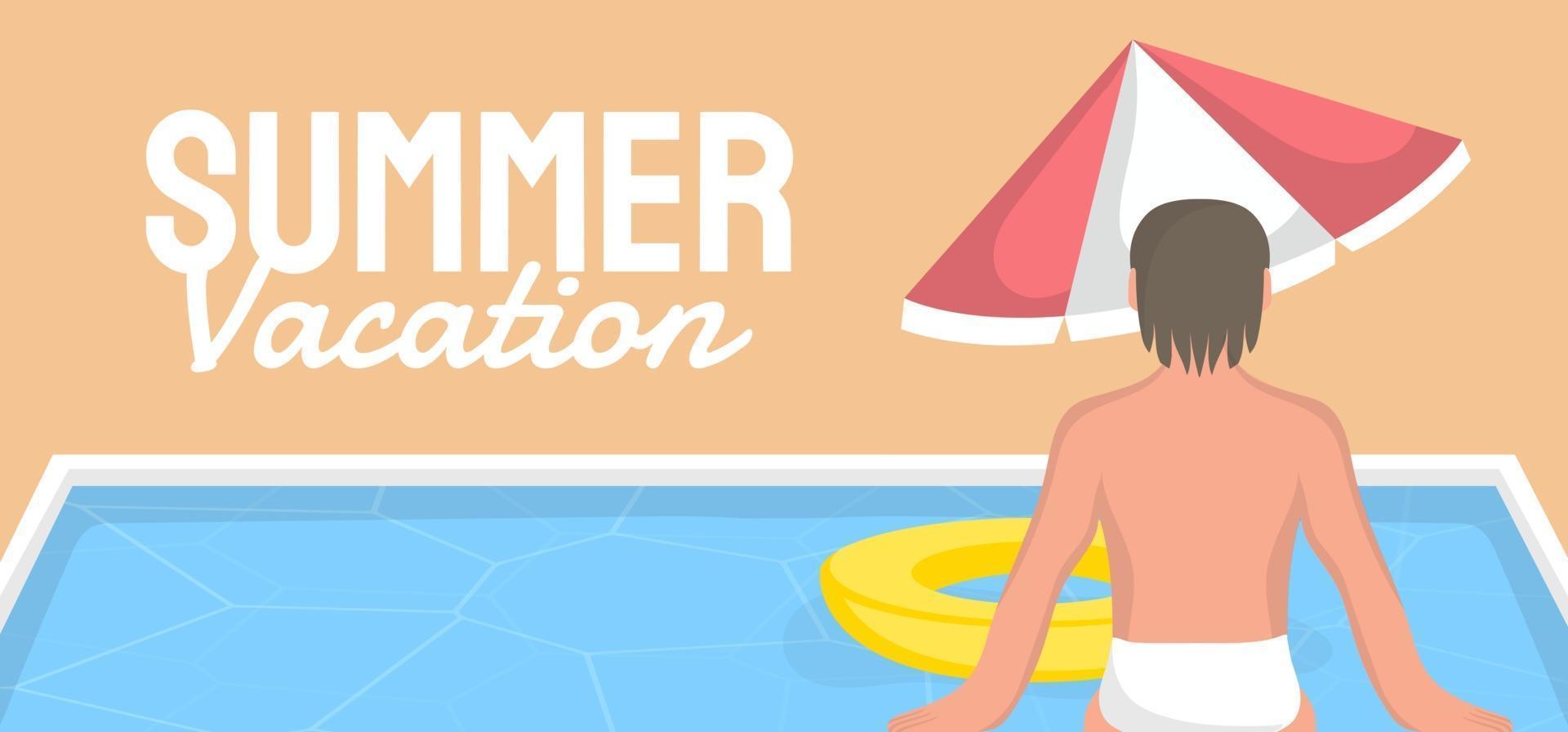 Ilustración de vector de plantilla de banner de verano para redes sociales