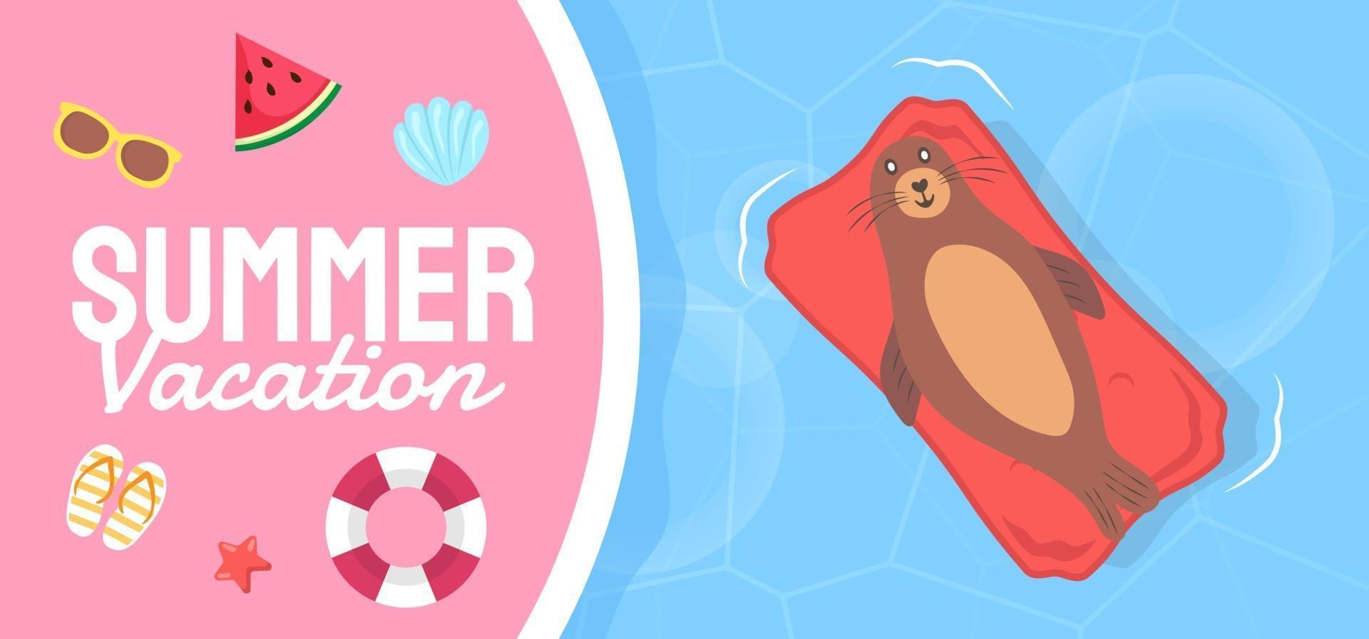 Ilustración de vector de plantilla de banner de verano para redes sociales