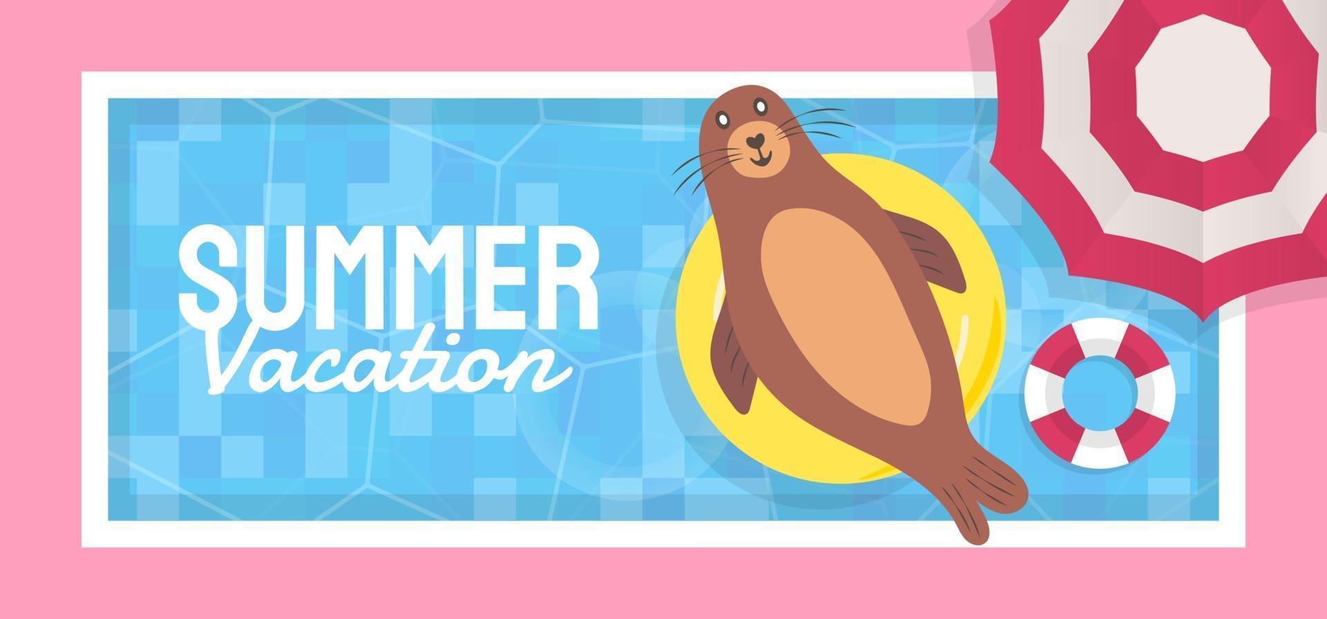 Ilustración de vector de plantilla de banner de verano para redes sociales