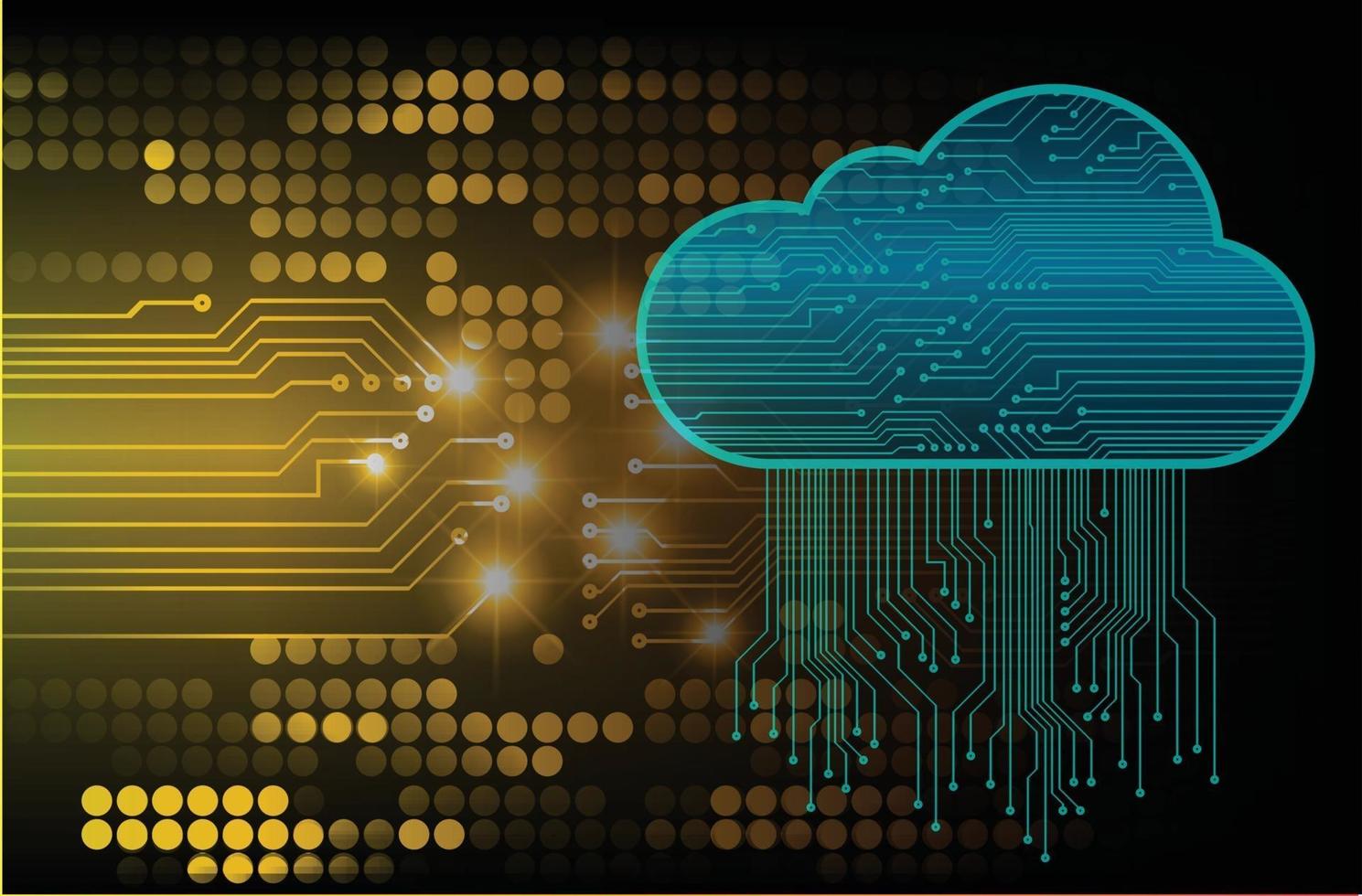 Fondo de concepto de tecnología futura de circuito de computación en la nube vector