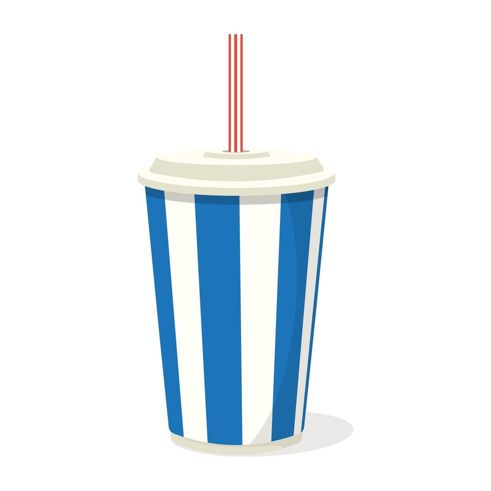 soda drink with straw vector