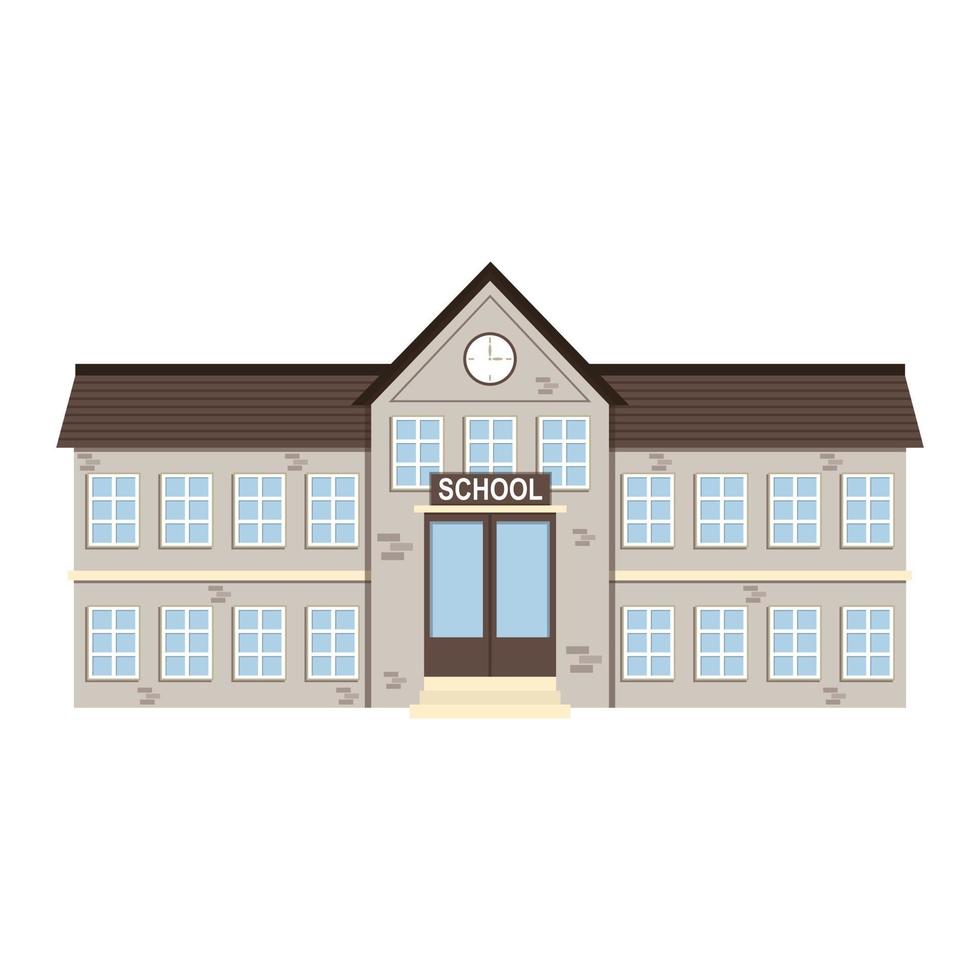 school grey brick building vector