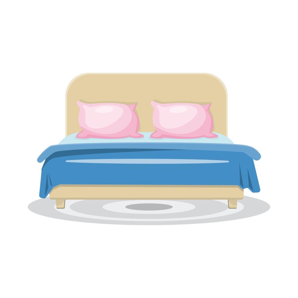 bed with pillows vector
