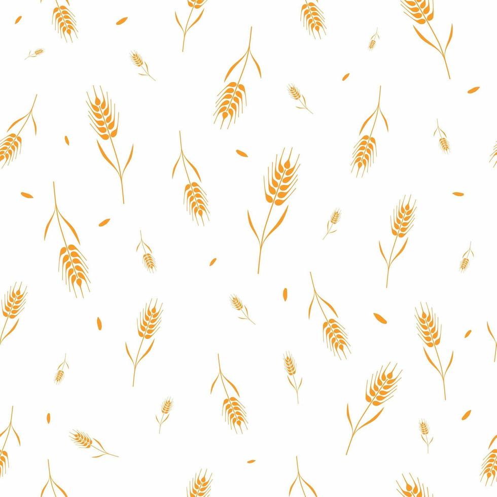 Seamless pattern with whole grain seeds organic, natural background vector