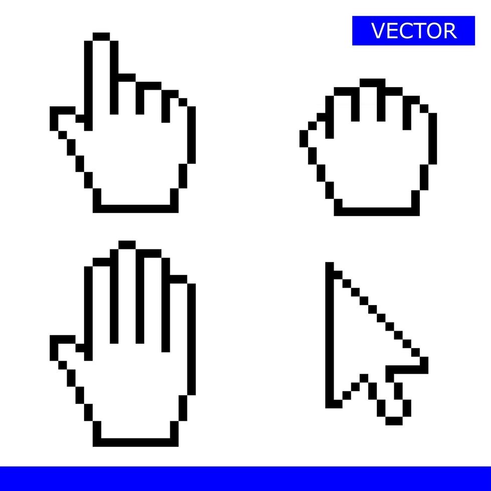 Arrastre el icono del cursor de la mano ilustración vectorial blanca vector