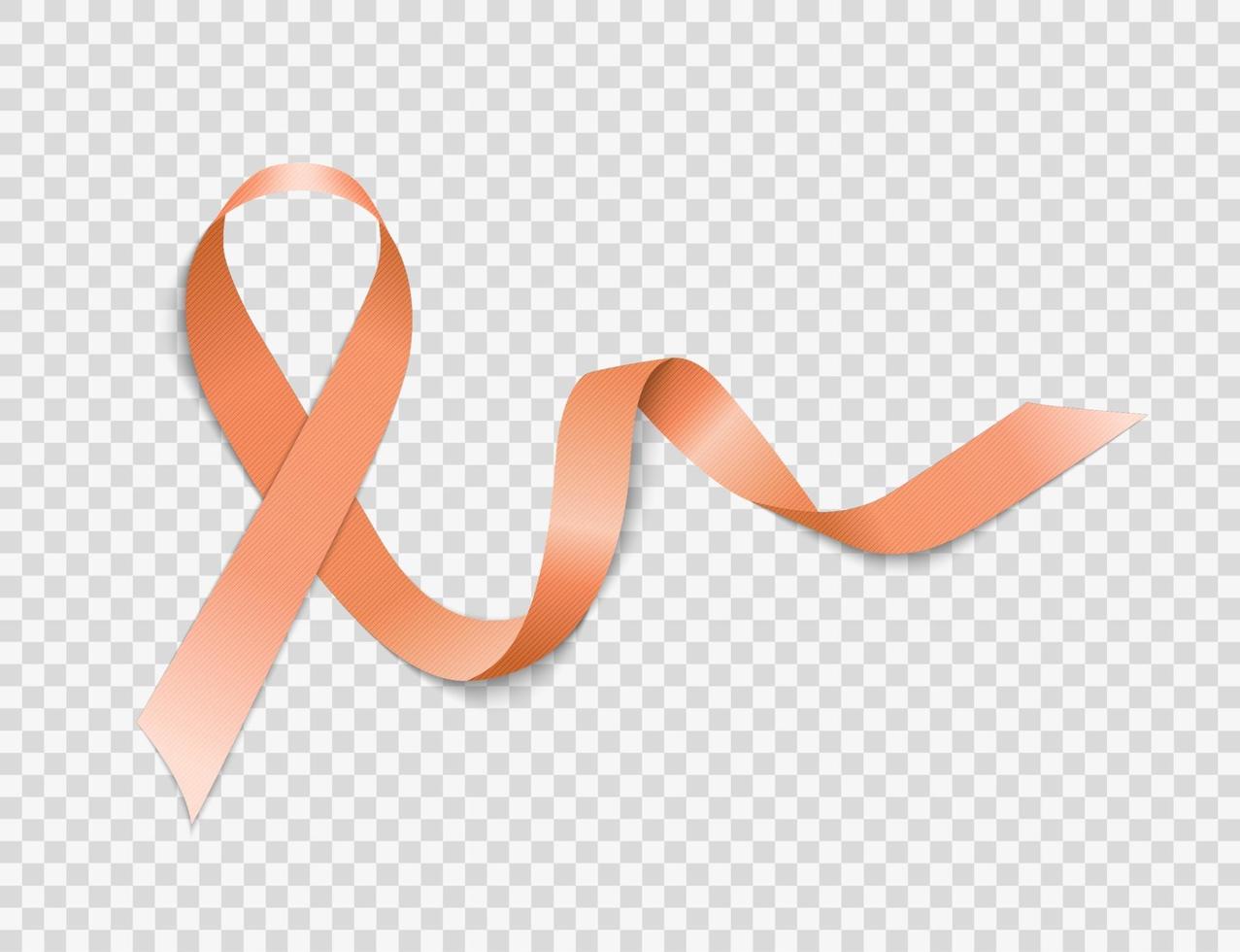 Orange Ribbon a Symbol of Leukemia. Vector Illustration