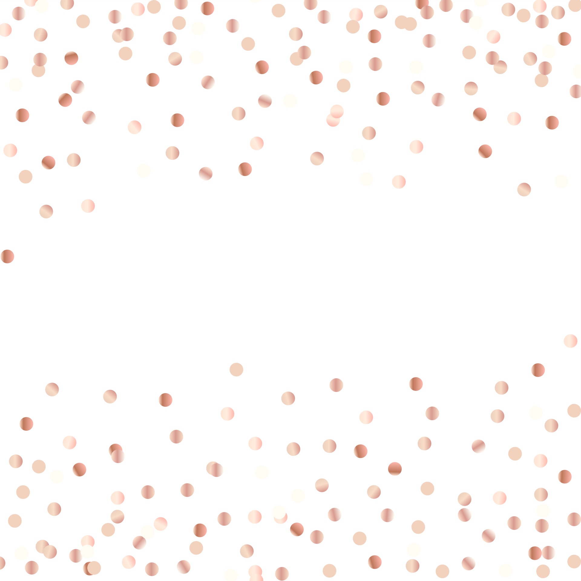 Abstract rose gold glitter background with polka dot confetti. Vector