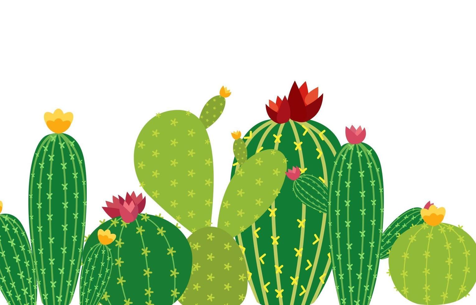 Cactus Icon Collection Set Vector Illustration