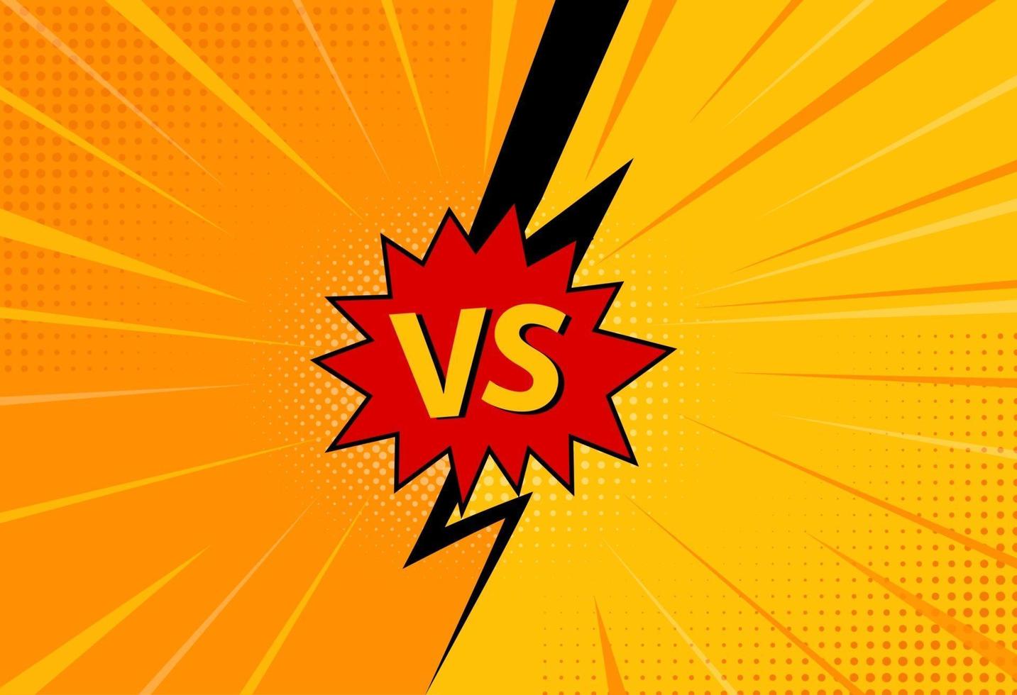 Versus letters figh background in pop art style. Vector Illustration