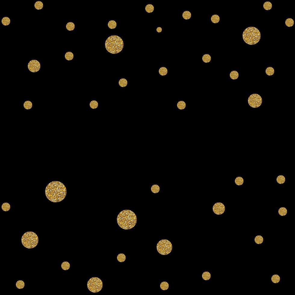Abstract gold glitter background with polka dot confetti. Vector illustration