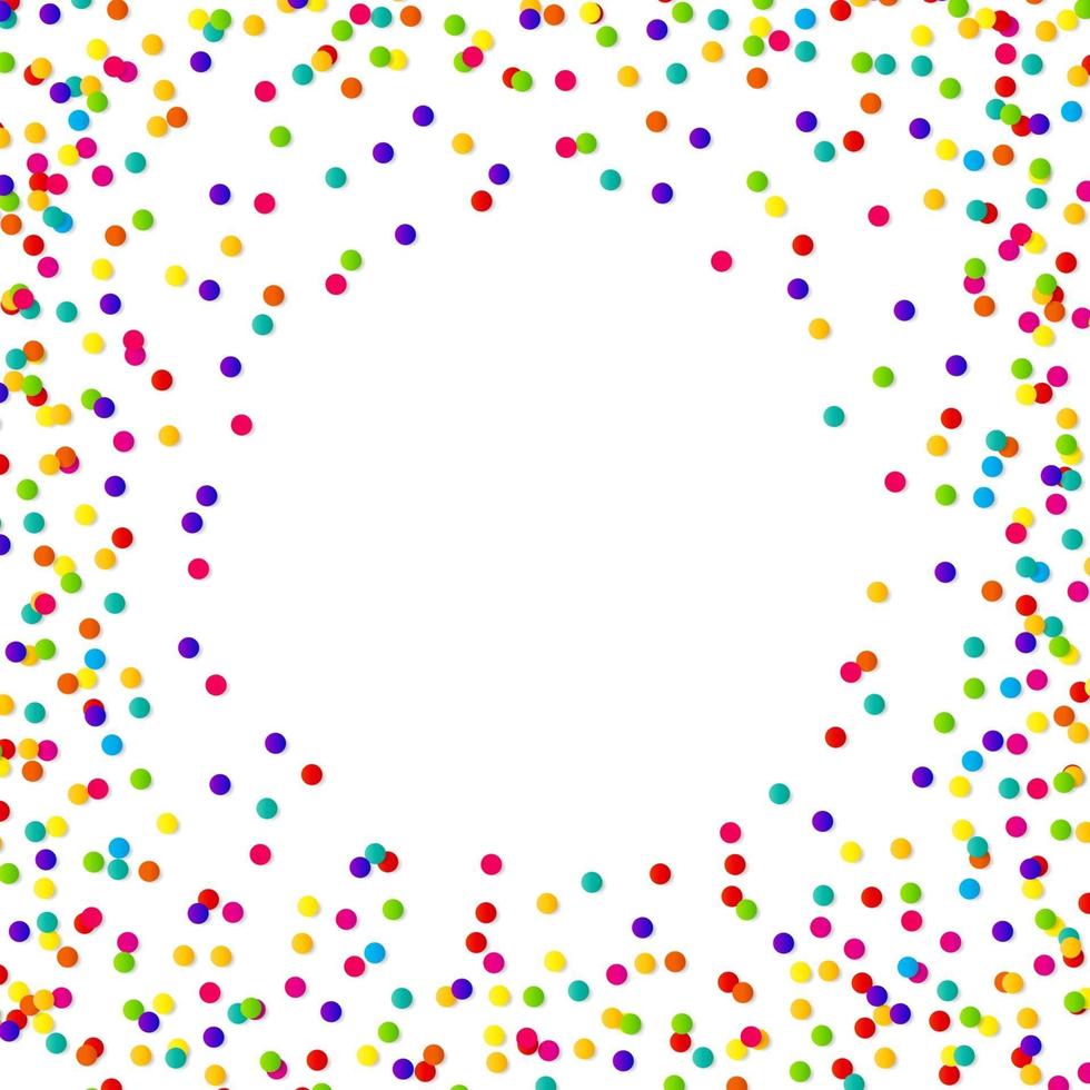 Abstract confetti background with polka dot confetti.  Vector illustration