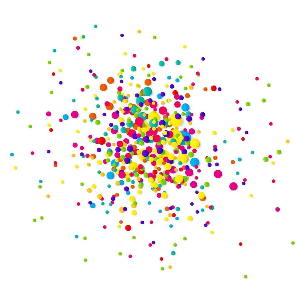 Abstract confetti background with polka dot confetti.  Vector illustration