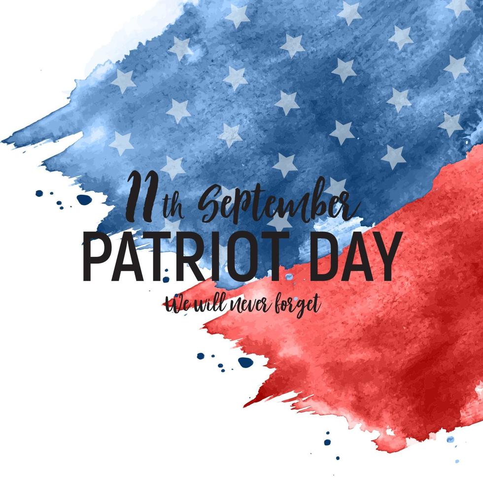 fondo del cartel del día del patriota usa el 11 de septiembre, nunca lo olvidaremos. ilustración vectorial. vector