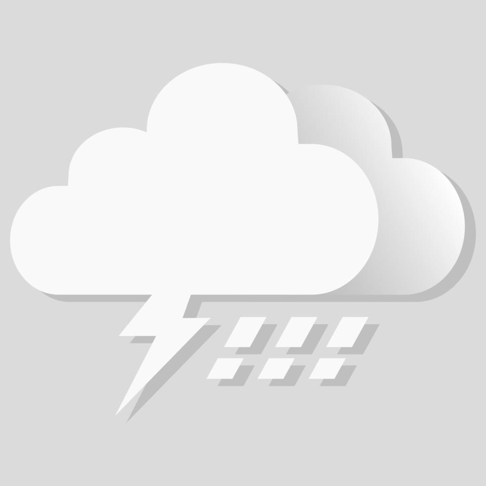 Objeto vectorial aislado icono del tiempo iluminación lluvia nublada vector