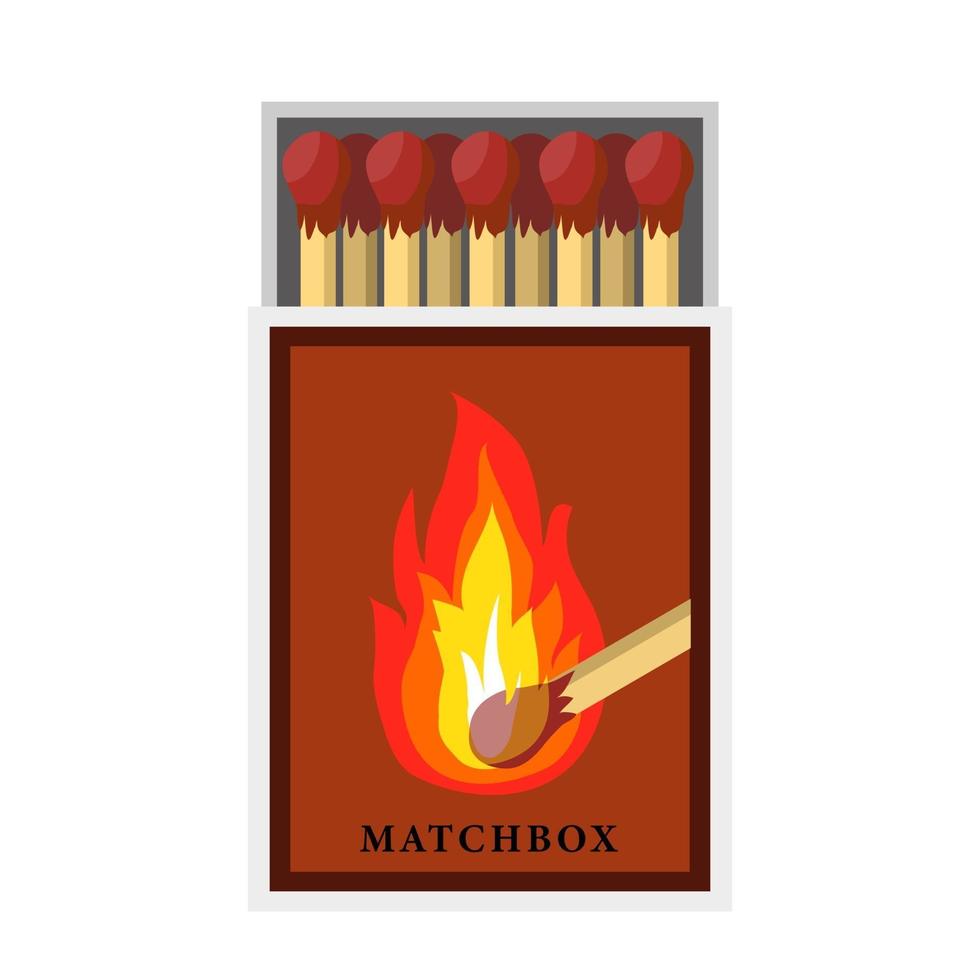 Cartoon isolated vector object matches and fire