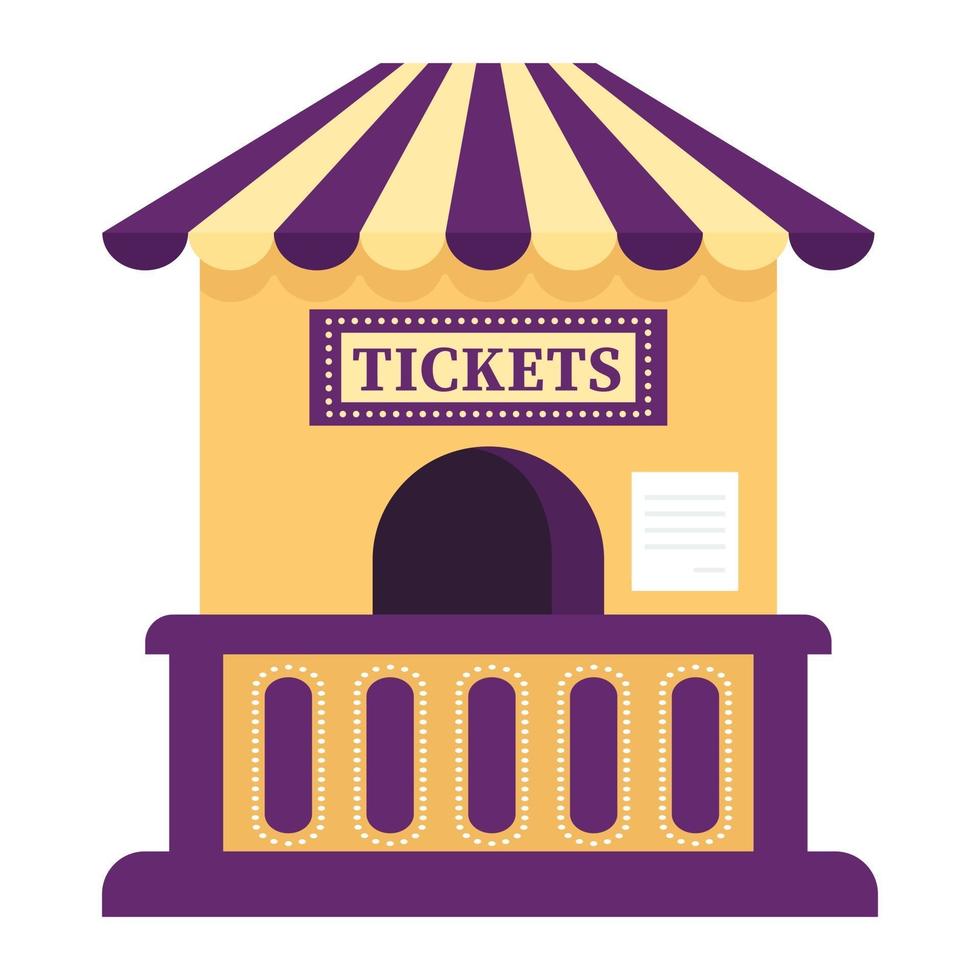 Cartoon vector illustration isolated object ticket window