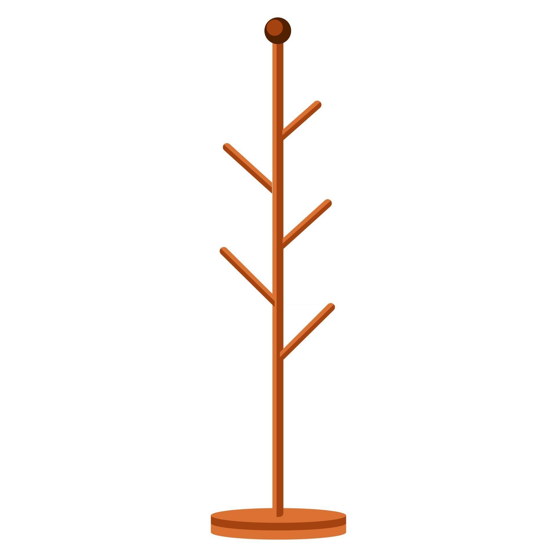 Cartoon vector illustration object wooden clothes stand hanger 2794278