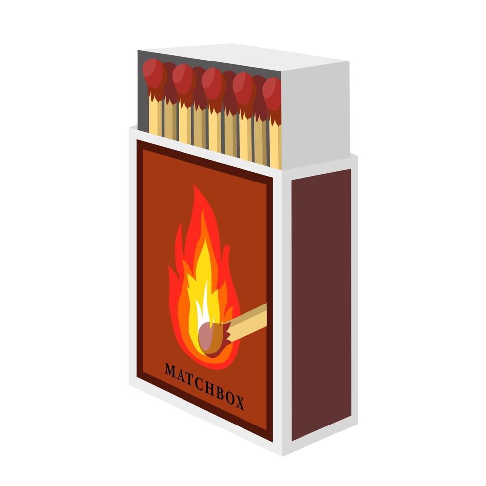 Cartoon isolated vector object matches and fire