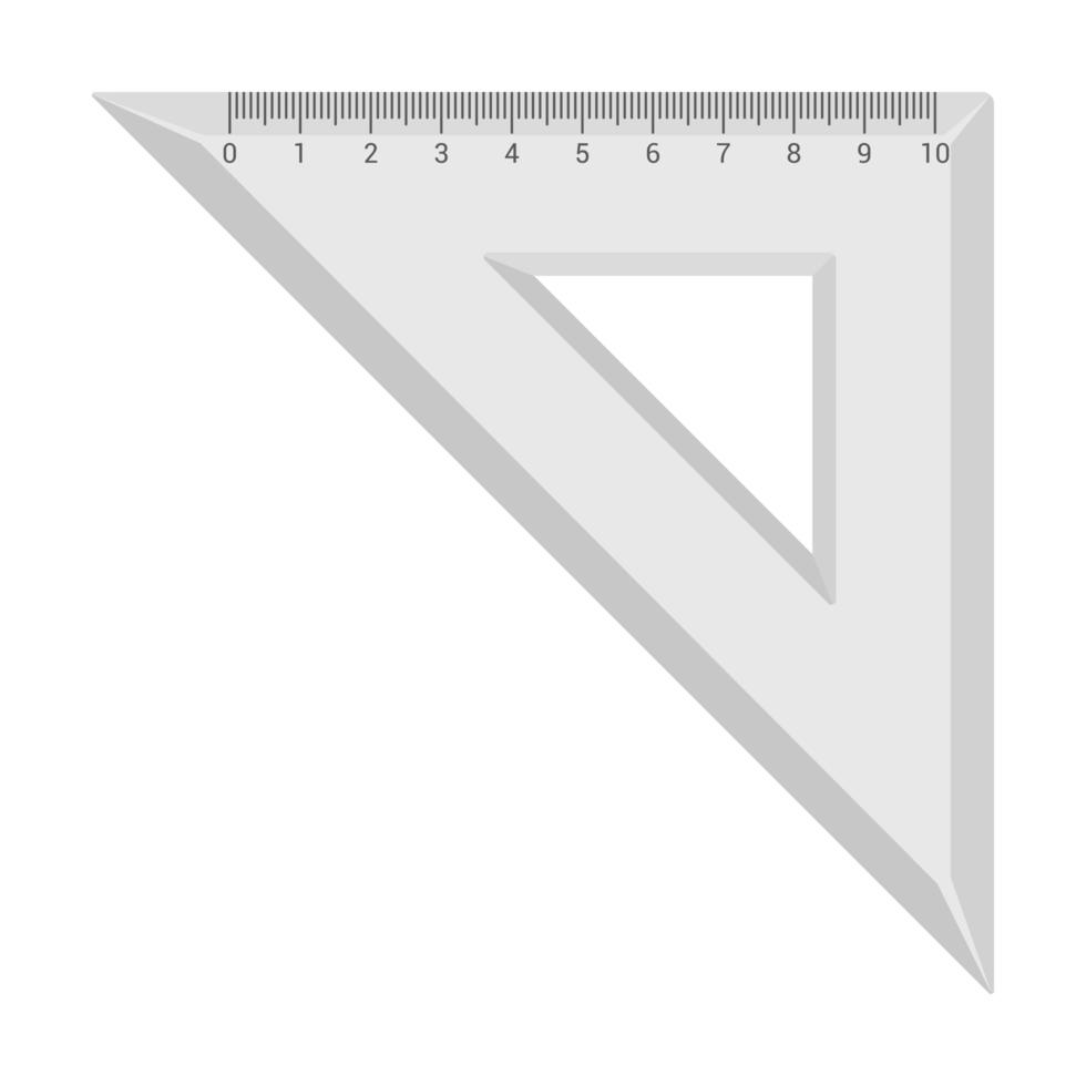 elemento de vector de papelería escolar regla triangular