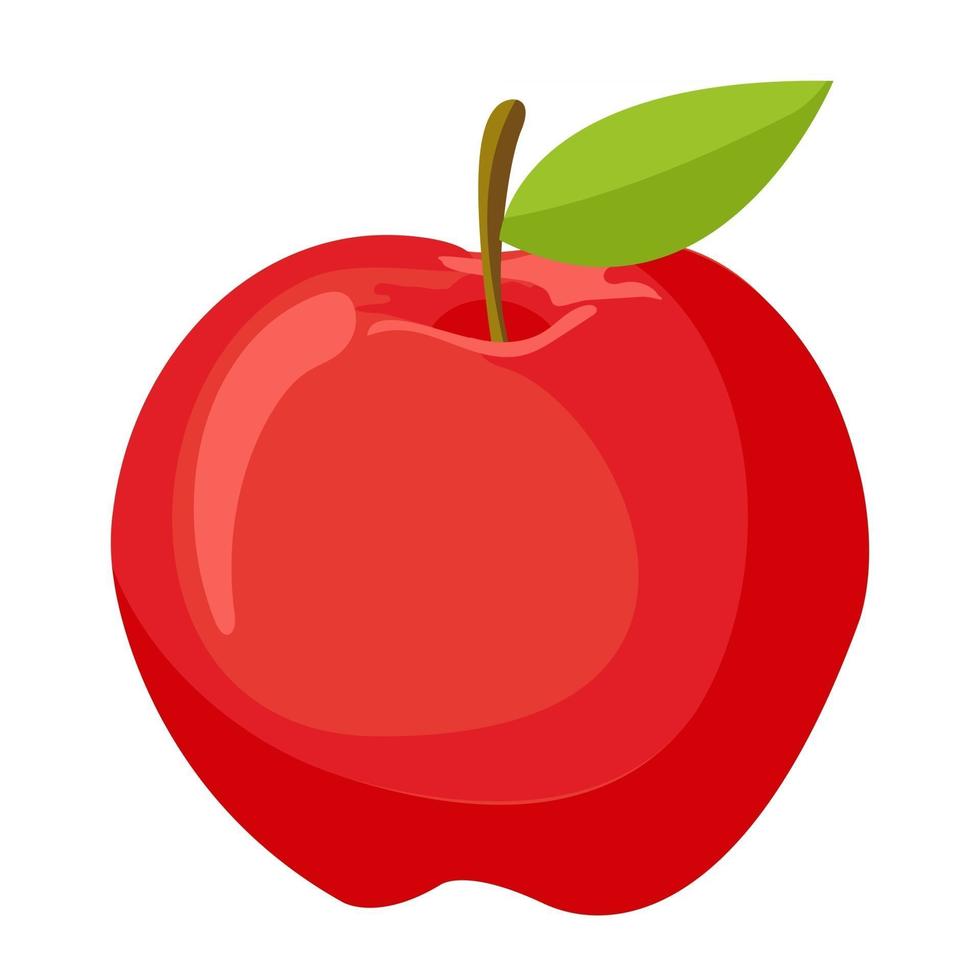 ilustración vectorial de dibujos animados objeto aislado comida fresca fruta manzana roja vector