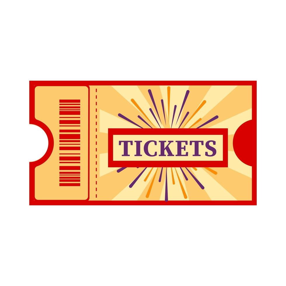 Cartoon vector illustration isolated object amusement park ticket