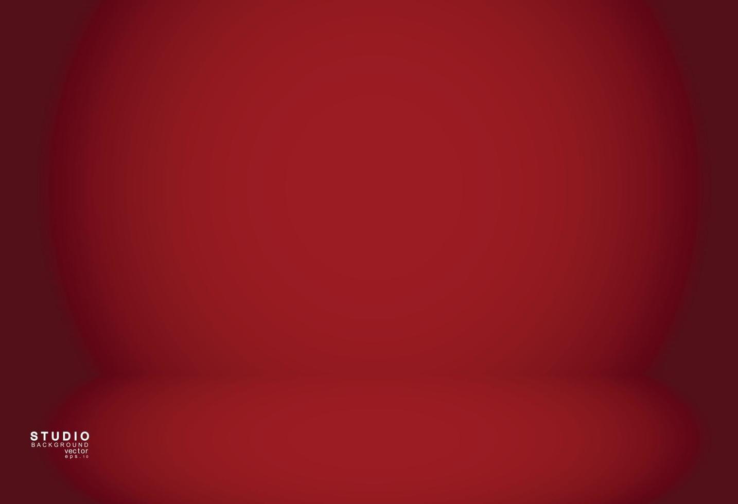 Empty red color studio room background vector