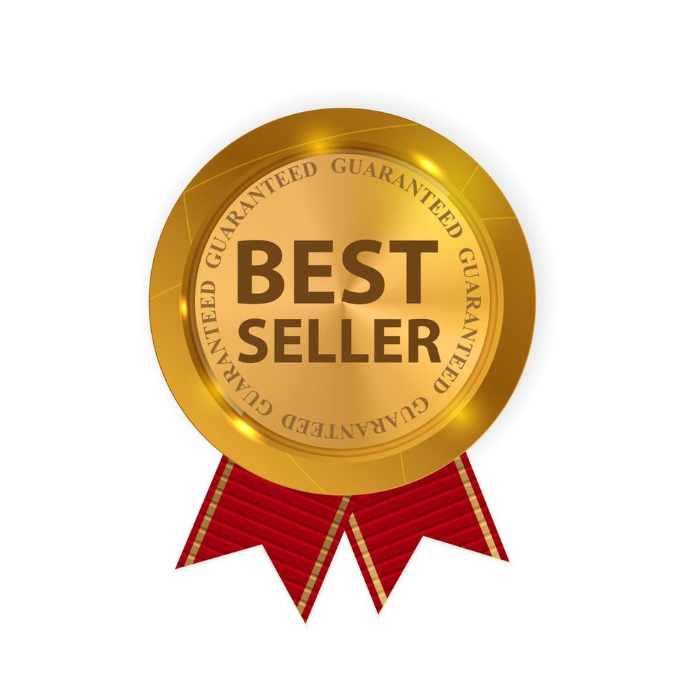 Gold Label Best Seller. Vector Illustration