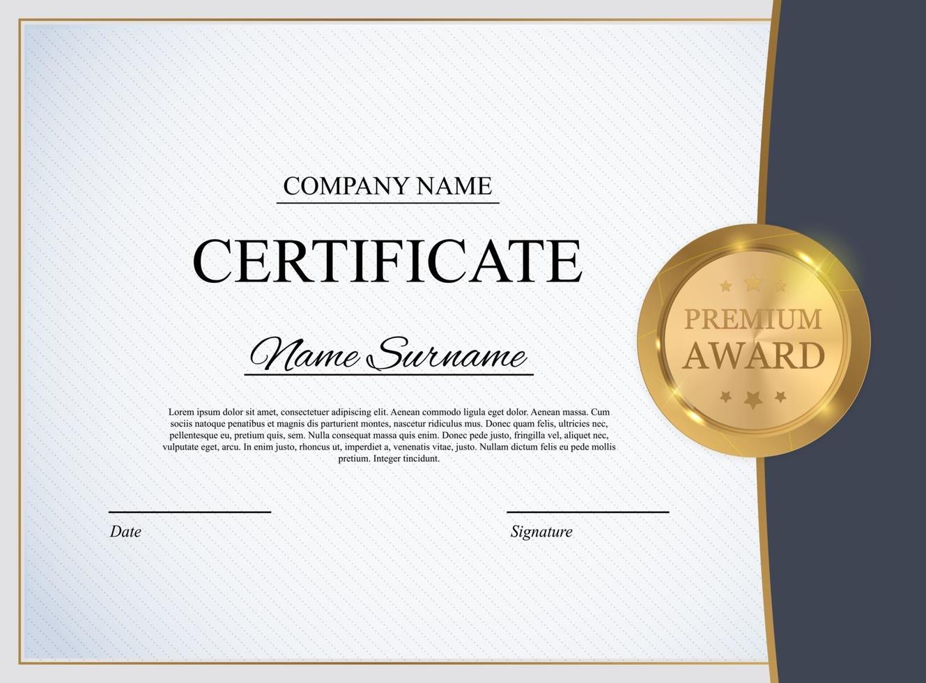 Certificate template Background. Award diploma design blank. Vector Illustration