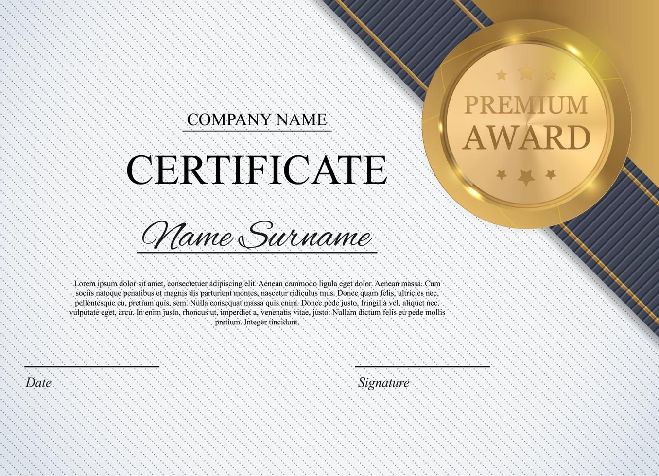 Certificate template Background. Award diploma design blank. Vector Illustration