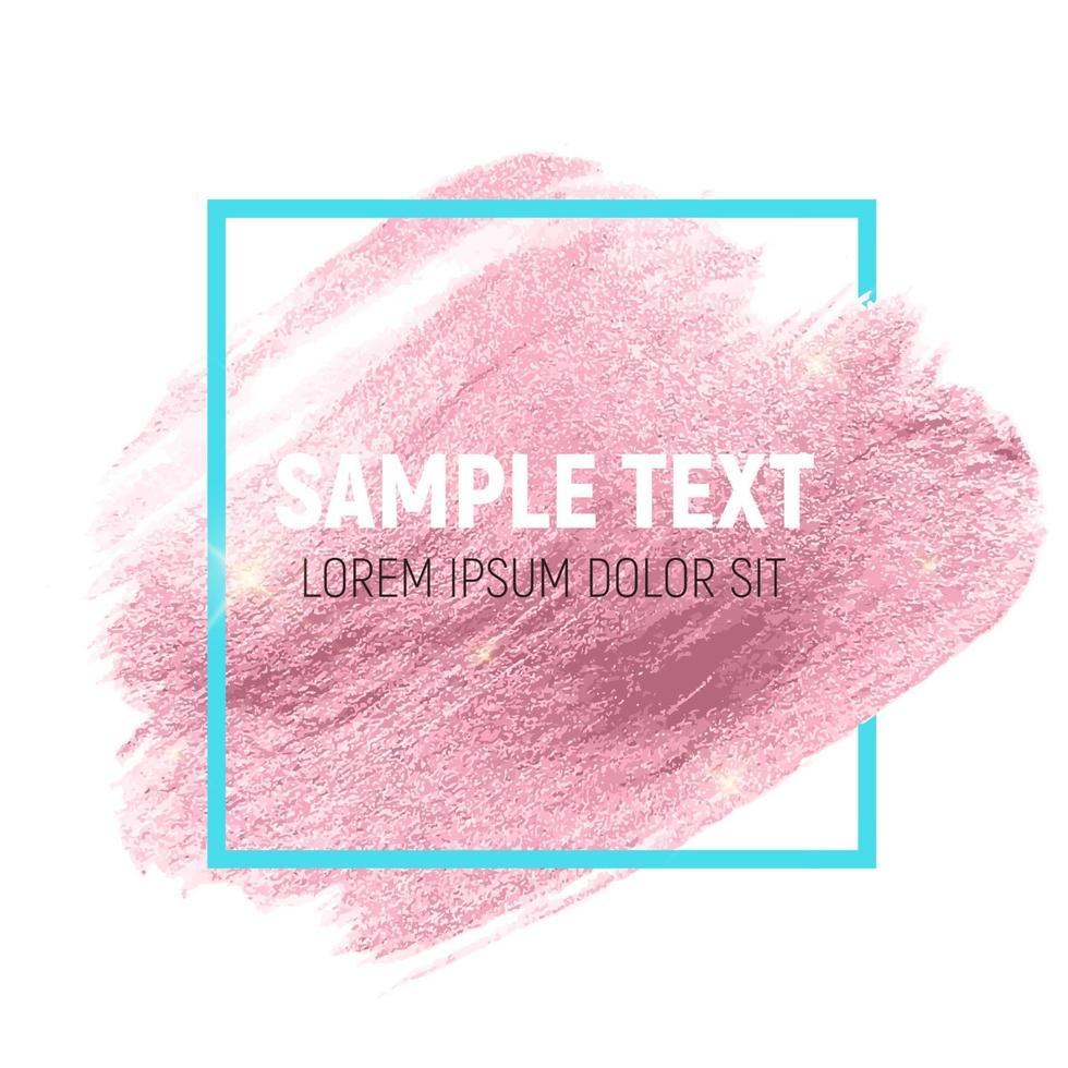 Rose Paint Glittering Textured Art Illustration. Vector Illustration