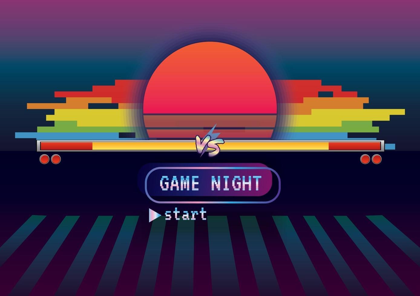 Gaming night VS zone game icon background vector