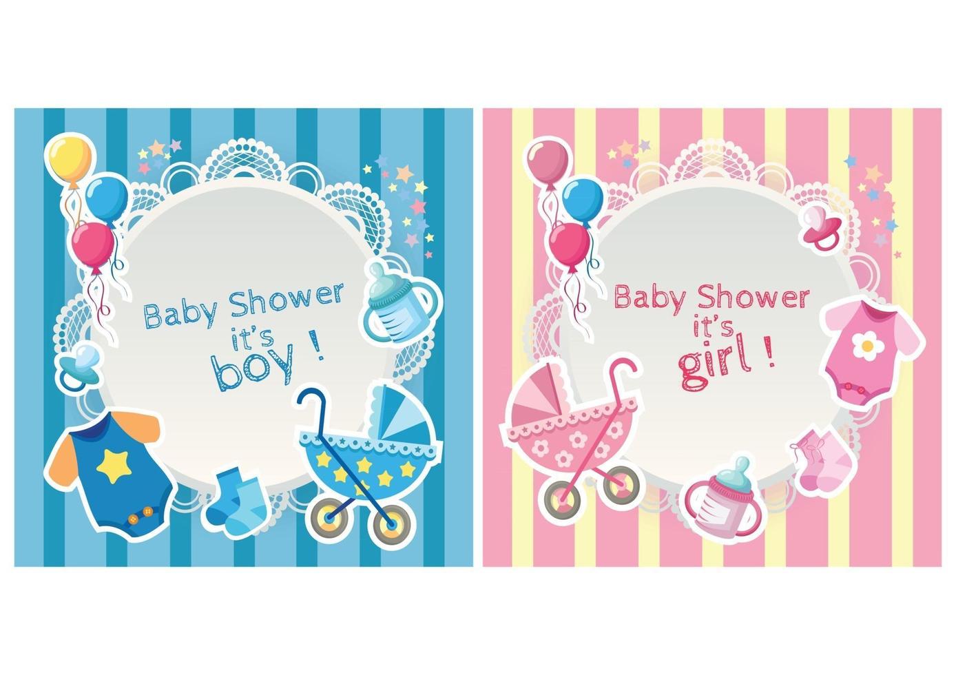 baby shower para recién nacidos para bebés y niñas vector