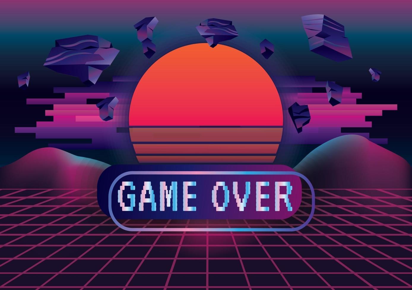 Game over Game art vector