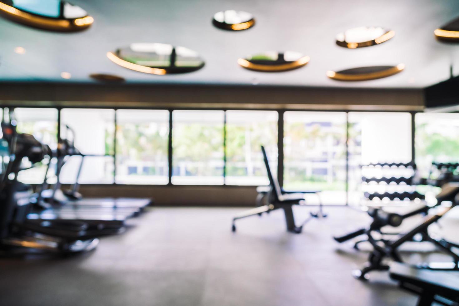 Abstract blur gym and fitness room interior photo